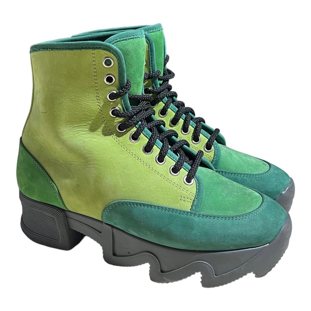 iRi NYC Suede Nubuck Leather Boots Green Women’s Size 36